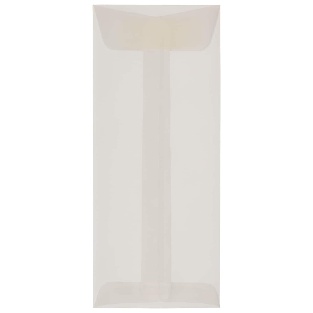 JAM Paper 4.125" x 9.5" Translucent Clear Vellum Envelopes